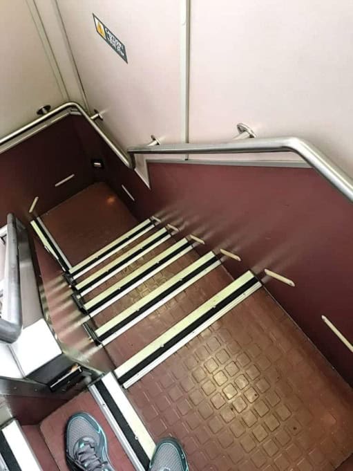 amtrak superliner staircase to upper level