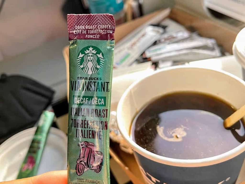 Starbucks Via packets for the train ride.