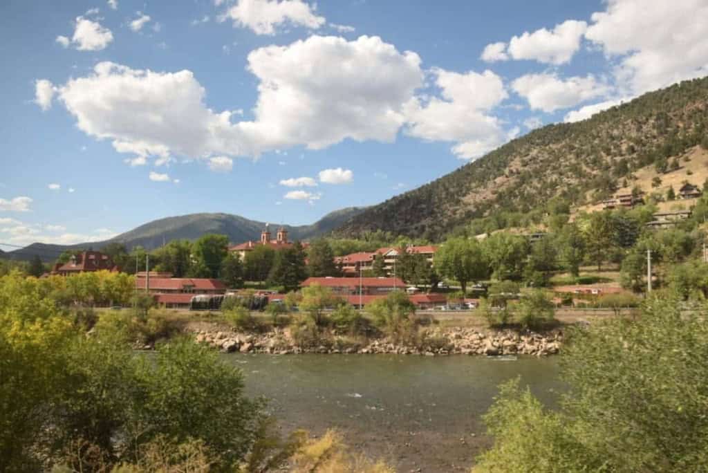 View of Glenwood Springs and the Colorado Hotel.