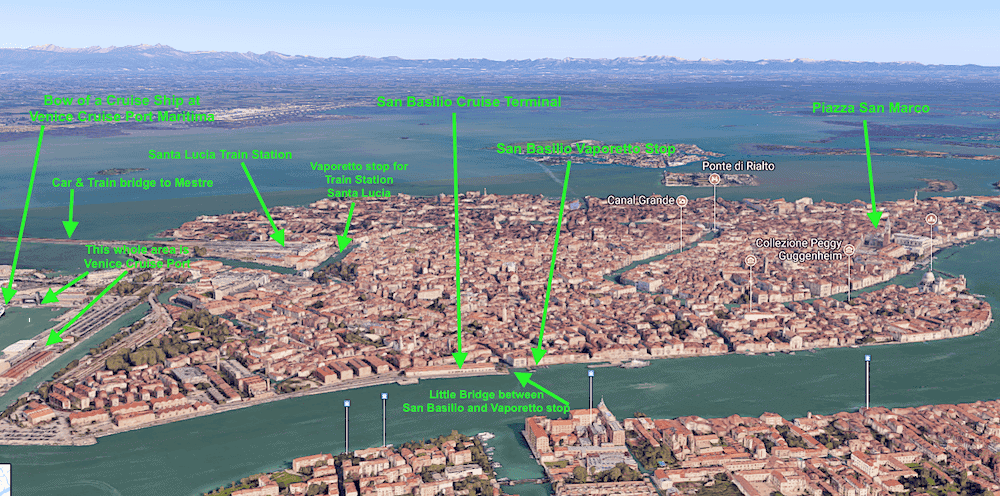 From Venice Train Station to San - Venice Cruise Terminal Map