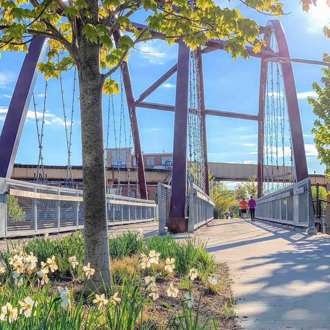 Walking along Chicago 606 path