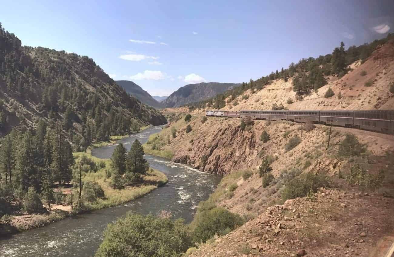 Aboard the California Zephyr along the Colorado River.