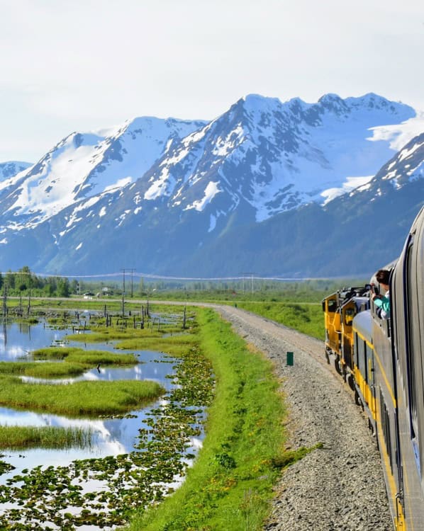 Alaska Railroad going to Seward.
