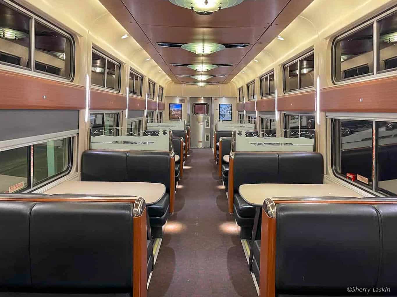 Amtrak Flexible menu dining car.